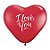 Balão de Festa Látex Liso Decorado - Coração I Love You Vermelho - 3' 90cm - 2 unidades - Qualatex Outlet - Rizzo - Imagem 1