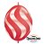 Balão de Festa Látex Liso Q-Link - Vermelho Listras Onduladas Brancas - 12" 30cm - 50 unidades - Qualatex Outlet - Rizzo - Imagem 1