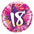 Balão de Festa Microfoil 18" 45cm - Redondo Número 18 Estrela Rosa - 1 unidade - Qualatex Outlet - Rizzo - Imagem 1