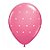 Balão de Festa Látex Liso Decorado - Pontinhos Polka Rosa - 11" 27cm - 50 unidades - Qualatex Outlet - Rizzo - Imagem 1