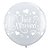 Balão de Festa Látex Liso Decorado - Just Married Transparente - 3' 90cm - 2 unidades - Qualatex Outlet - Rizzo - Imagem 1