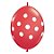 Balão de Festa Látex Liso Q-Link - Polka Dots Vermelho - 12" 30cm - 50 unidades - Qualatex Outlet - Rizzo - Imagem 1