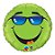 Balão de Festa Microfoil 18" 45cm - Carinha Sorrindo Verde - 1 unidade - Qualatex Outlet - Rizzo - Imagem 1
