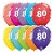 Balão de Festa Látex Liso Decorado - Número 80 Sortidos - 11" 27cm - 6 unidades - Qualatex Outlet - Rizzo - Imagem 1