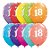 Balão de Festa Látex Liso Decorado - Número 18 Sortido - 11" 27cm - 6 unidades - Qualatex Outlet - Rizzo - Imagem 1