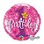 Balão de Festa Microfoil 18" 45cm - Redondo Hol. 1st Birthday Rosa - 1 unidade - Qualatex Outlet - Rizzo - Imagem 1
