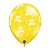 Balão de Festa Látex Liso Decorado - Happy Birthday Amarelo - 11" 27cm - 50 unidades - Qualatex Outlet - Rizzo - Imagem 1