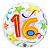 Balão de Festa Bubble 22" 55cm - Número 16 Estrela - 1 unidade - Qualatex Outlet - Rizzo - Imagem 1