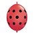 Balão de Festa Látex Liso Q-Link - Vermelho Polka Dots Preto - 6" 15cm - 50 unidades - Qualatex Outlet - Rizzo - Imagem 1