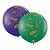Balão de Festa Látex Liso Decorado - Carnaval Roxo e Esmeralda - 3' 90cm - 2 unidades - Qualatex Outlet - Rizzo - Imagem 1