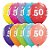 Balão de Festa Látex Liso Decorado - Número 50 Sortidos - 11" 27cm - 6 unidades - Qualatex Outlet - Rizzo - Imagem 1