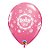 Balão de Festa Látex Liso Decorado - Baby Girl! Bolinhas Rosa - 11" 27cm - 6 unidades - Qualatex Outlet - Rizzo - Imagem 1
