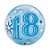 Balão de Festa Bubble 22" 55cm - Número 18 Explosão Azul - 1 unidade - Qualatex Outlet - Rizzo - Imagem 1