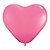 Balão de Festa Látex Liso - Coração Rosa - 3' 90cm - 2 unidades - Qualatex Outlet - Rizzo - Imagem 1