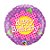 Balão de Festa Microfoil 18" 45cm - Redondo Tartan Margarida Rosa - 1 unidade - Qualatex Outlet - Rizzo - Imagem 1