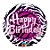 Balão de Festa Microfoil 9" 22cm - Redondo Happy Birthday! Zebra - 1 unidade - Qualatex Outlet - Rizzo - Imagem 1
