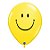 Balão de Festa Látex Liso Decorado - Carinha Sorridente Amarelo - 16" 40cm - 50 unidades - Qualatex Outlet - Rizzo - Imagem 1