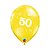 Balão de Festa Látex Liso Decorado - Número 50 Amarelo Citrino - 11" 27cm - 50 unidades - Qualatex Outlet - Rizzo - Imagem 1