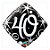 Balão de Festa Microfoil 18" 45cm - Diamante Número 40 Preto - 1 unidade - Qualatex Outlet - Rizzo - Imagem 1
