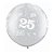 Balão de Festa Látex Liso Decorado - Número 25 Prata - 30" 76cm - 2 unidades - Qualatex Outlet - Rizzo - Imagem 1