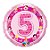 Balão de Festa Microfoil 18" 45cm - Redondo Número 5 Bailarinas Rosa - 1 unidade - Qualatex Outlet - Rizzo - Imagem 1