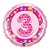 Balão de Festa Microfoil 18" 45cm - Redondo Número 3 Fadas Rosa - 1 unidade - Qualatex Outlet - Rizzo - Imagem 1