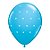 Balão de Festa Látex Liso Decorado - Pontinhos Polka Azul Ovo - 11" 27cm - 50 unidades - Qualatex Outlet - Rizzo - Imagem 1