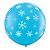 Balão de Festa Látex Liso - Flocos de Neve Azul - 3' 90cm - 2 unidades - Qualatex Outlet - Rizzo - Imagem 1
