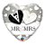 Balão de Festa Microfoil 18" 45cm - Coração Mr. & Mrs. Casamento - 1 unidade - Qualatex Outlet - Rizzo - Imagem 1