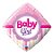 Balão de Festa Microfoil 18" 45cm - Diamante Baby Girl! Pontos e Listras - 1 unidade - Qualatex Outlet - Rizzo - Imagem 1