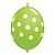 Balão de Festa Látex Liso Q-Link - Pontos Dots Verde - 12" 30cm - 50 unidades - Qualatex Outlet - Rizzo - Imagem 1