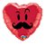 Balão de Festa Microfoil 18" 45cm - Coração Sr. Bigode Vermelho - 1 unidade - Qualatex Outlet - Rizzo - Imagem 1