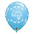 Balão de Festa Látex Liso Decorado - O Meu Batizado! Borboleta Azul - 11" 27cm - 6 unidades - Qualatex Outlet - Rizzo - Imagem 1