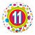 Balão de Festa Microfoil 18" 45cm - Redondo Número 11 Bolinhas - 1 unidade - Qualatex Outlet - Rizzo - Imagem 1