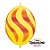 Balão de Festa Látex Liso Q-Link - Amarelo Listras Onduladas Laranjas - 12" 30cm - 50 unidades - Qualatex Outlet - Rizzo - Imagem 1
