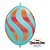 Balão de Festa Látex Liso Q-Link - Azul Caribe Listras Onduladas - 12" 30cm - 50 unidades - Qualatex Outlet - Rizzo - Imagem 1