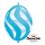 Balão de Festa Látex Liso Q-Link - Azul Listras Onduladas Brancas - 12" 30cm - 50 unidades - Qualatex Outlet - Rizzo - Imagem 1