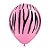 Balão de Festa Látex Liso Decorado - Listras de Zebra Rosa - 11" 27cm - 1 unidade - Qualatex Outlet - Rizzo - Imagem 1