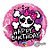 Balão de Festa Microfoil 18" 45cm - Redondo Happy Birthday! Caveira - 1 unidade - Qualatex Outlet - Rizzo - Imagem 1