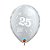 Balão de Festa Látex Liso Decorado - Número 25 Prata - 11" 27cm - 5 unidades - Qualatex Outlet - Rizzo - Imagem 1