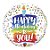 Balão de Festa Microfoil 9" 22cm - Redondo Happy Birthday To You! Bolo - 1 unidade - Qualatex Outlet - Rizzo - Imagem 1