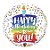 Balão de Festa Microfoil 9" 22cm - Redondo Happy Birthday To You! Bolo - 1 unidade - Qualatex Outlet - Rizzo - Imagem 1