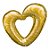 Balão de Festa Microfoil 42" 106cm - Coração de Mármore Ouro - 1 unidade - Qualatex Outlet - Rizzo - Imagem 1