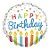 Balão de Festa Microfoil 4" 10cm - Redondo Happy Birthday! Velinhas - 1 unidade - Qualatex Outlet - Rizzo - Imagem 1