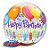 Balão de Festa Bubble 22" 55cm - Happy Birthday! Balões e Velas - 1 unidade - Qualatex Outlet - Rizzo - Imagem 1