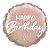 Balão de Festa Microfoil 4" 10cm - Redondo Happy Birthday! Confete Rosa/Ouro - 1 unidade - Qualatex Outlet - Rizzo - Imagem 1