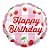 Balão de Festa Microfoil 4" 10cm - Redondo Happy Birthday! Cerejas - 1 unidade - Qualatex Outlet - Rizzo - Imagem 1
