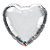 Balão de Festa Microfoil 18" 45cm - Coração Prata Metalizado - 1 unidade - Qualatex Outlet - Rizzo - Imagem 1