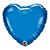 Balão de Festa Microfoil 18" 45cm - Coração Azul Safira Metalizado - 1 unidade - Qualatex Outlet - Rizzo - Imagem 1
