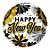 Balão de Festa Microfoil 18" 45cm - Redondo Happy New Year! Fãs Preto e Ouro - 1 unidade - Qualatex Outlet - Rizzo - Imagem 1